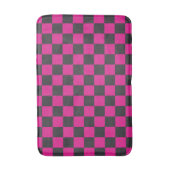 Magenta and smoke checkerboard pattern badmat (Voorkant Verticaal)