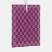 Magenta and smoke checkerboard pattern glas ornament (Voorkant Rechts)