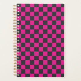 Magenta and smoke checkerboard pattern planner