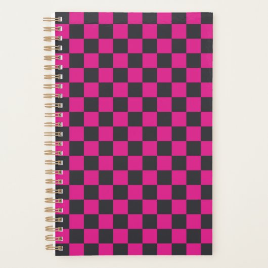 Magenta and smoke checkerboard pattern planner (Voorkant)