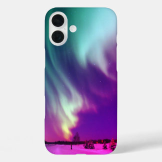 Magenta Aqua Alaskan Noorderlicht iPhone 16 Plus Hoesje