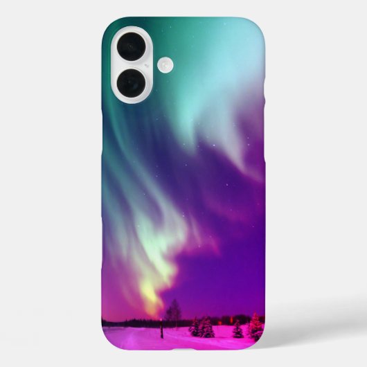 Magenta Aqua Alaskan Noorderlicht Case-Mate iPhone Case (Achterkant)