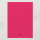 Magenta Artistieke Bloeiende Bruiloft Kaart (Achterkant)