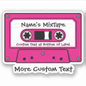 Magenta Audio-Cassettebandje Sticker (Voorkant)