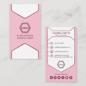 Magenta & Baby Roze Modern Professioneel Schattig  Visitekaartje (Voorkant / Achterkant)