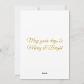 Magenta Bauble Glittery Gold Ribbon Feestdagenkaart (Achterkant)