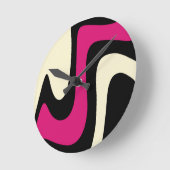 Magenta Beige Black Abstract Ronde Klok (Hoek)
