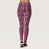 Magenta Beige Black — uniek patroon Leggings (Achterkant)