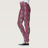 Magenta Beige Black — uniek patroon Leggings (Links)