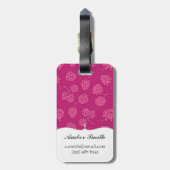 Magenta Berry Pattern Bagagelabel (Achterkant verticaal)