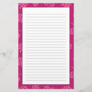 Magenta Berry Pattern Briefpapier