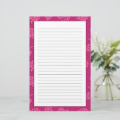 Magenta Berry Pattern Briefpapier (Staand voorkant)
