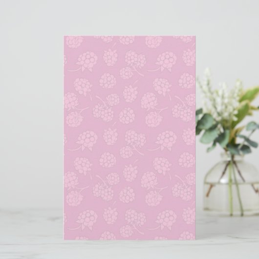Magenta Berry Pattern Briefpapier (Staand voorkant)