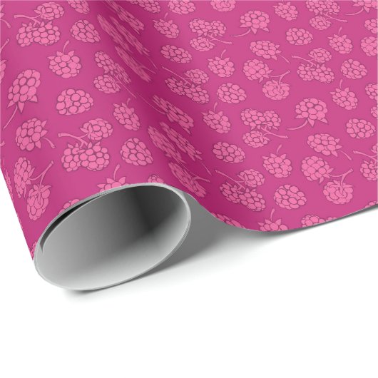 Magenta Berry Pattern Cadeaupapier (Rol Hoek)