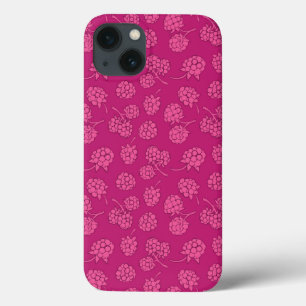 Magenta Berry Pattern iPhone 13 Hoesje