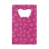 Magenta Berry Pattern Creditkaart Flessenopener (Achterkant)