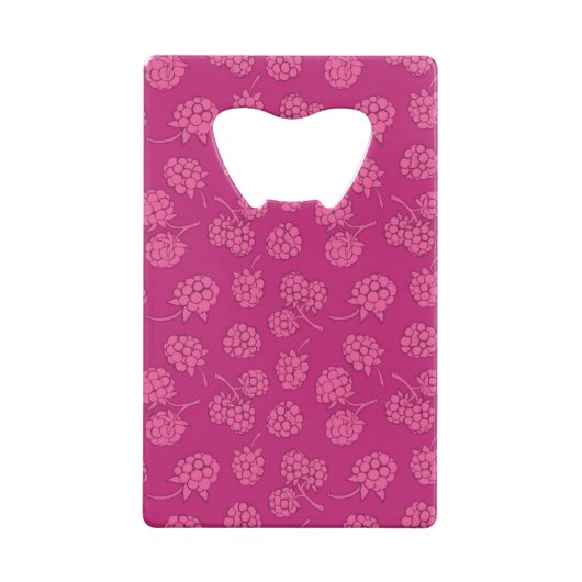 Magenta Berry Pattern Creditkaart Flessenopener (Achterkant)