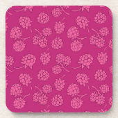 Magenta Berry Pattern Drankjes Onderzetter (Voorkant)