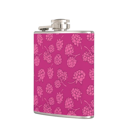 Magenta Berry Pattern Heupfles (Links)