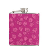 Magenta Berry Pattern Heupfles (Voorkant)