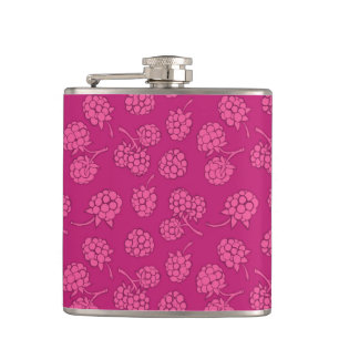 Magenta Berry Pattern Heupfles