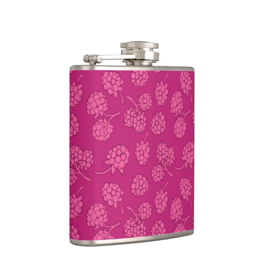 Magenta Berry Pattern Heupfles (Rechts)