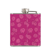 Magenta Berry Pattern Heupfles (Achterkant)