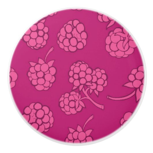Magenta Berry Pattern Keramische Knop (Voorkant)