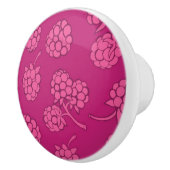 Magenta Berry Pattern Keramische Knop (Rechts)