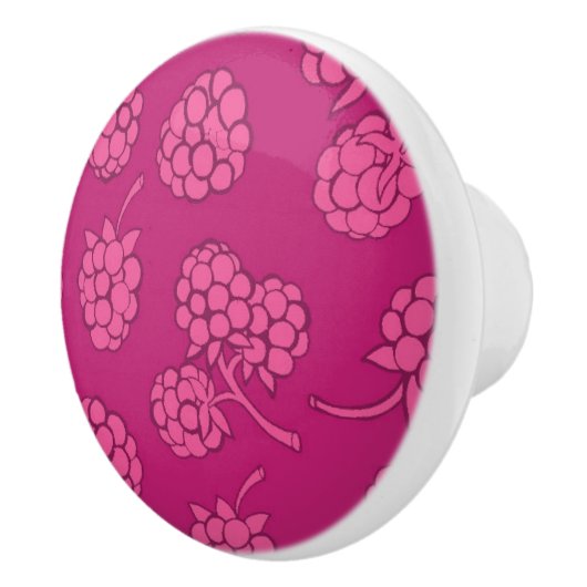 Magenta Berry Pattern Keramische Knop (Rechts)