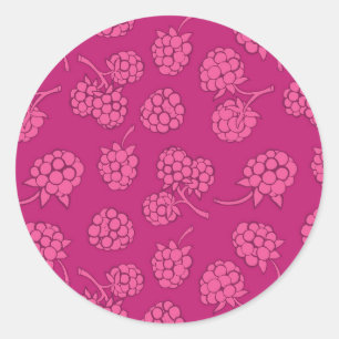 Magenta Berry Pattern Ronde Sticker