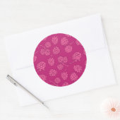 Magenta Berry Pattern Ronde Sticker (Envelop)