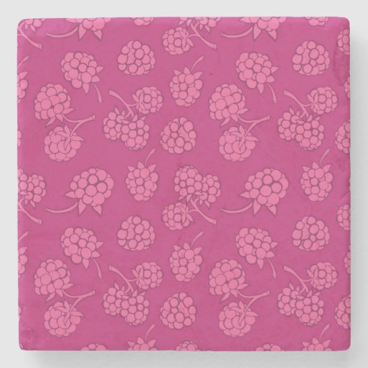 Magenta Berry Pattern Stenen Onderzetter (Voorkant)