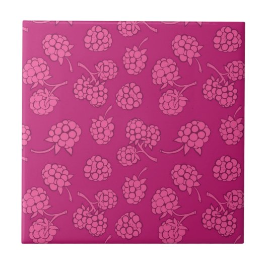 Magenta Berry Pattern Tegeltje (Voorkant)
