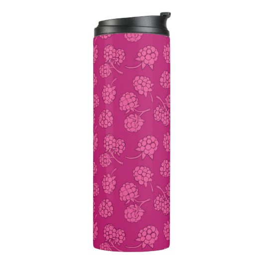 Magenta Berry Pattern Thermosbeker (Gedraaid links)