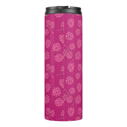 Magenta Berry Pattern Thermosbeker (Achterkant)