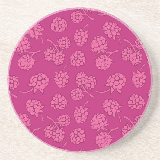 Magenta Berry Pattern Zandsteen Onderzetter (Voorkant)