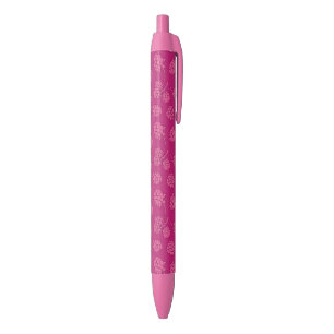 Magenta Berry Pattern Zwarte Inkt Pen