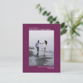 Magenta Berry verticale foto minimalistische bruil Save The Date (Staand voorkant)