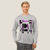 Magenta Black Gameboard geometrisch MCM-geïnspiree Tri-Blend Shirt (Voorkant)