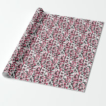 Magenta Black Geometric Pattern Wrapping Paper