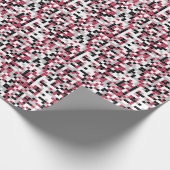 Magenta Black Geometric Pattern Wrapping Paper Cadeaupapier (Hoek)