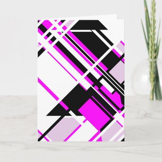 Magenta Black Lila wit gepantserd geometrisch ontw Kaart (Voorkant)