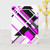 Magenta Black Lila wit gepantserd geometrisch ontw Kaart (Gele Bloem)