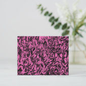 Magenta & Black Swirl Briefkaart (Staand voorkant)