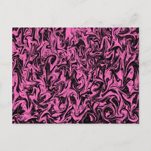 Magenta & Black Swirl Briefkaart (Voorkant)