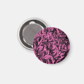 Magenta & Black Swirl Magneet (Voorkant / Achterkant)