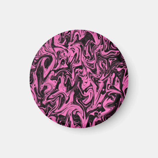 Magenta & Black Swirl Magneet (Voorkant)