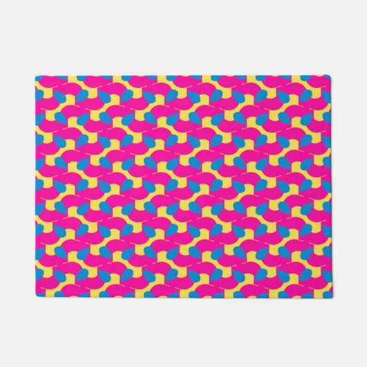 Magenta, Blauw en Geel Doormat Deurmat (Voorkant)