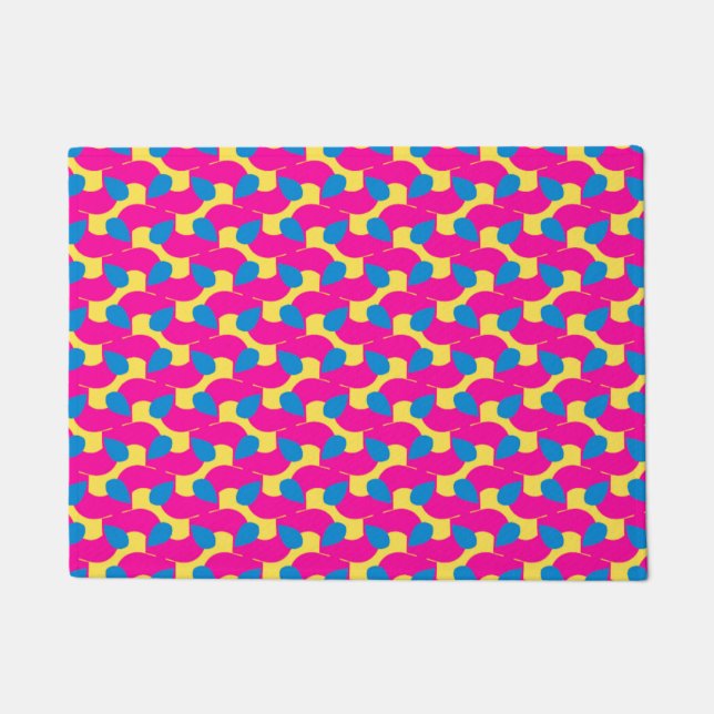 Magenta, Blauw en Geel Doormat Deurmat (Voorkant)
